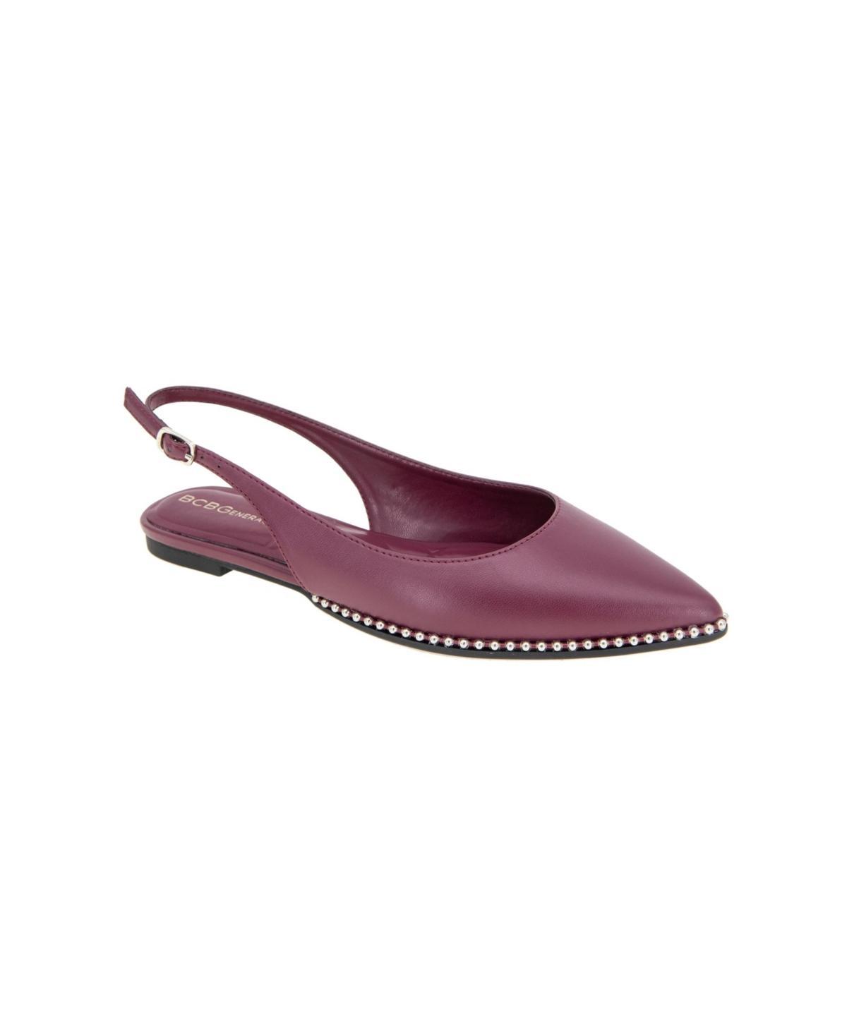 BCBGeneration Valerie Studded Slingback Womens Pointed-Toe Flats Product Image