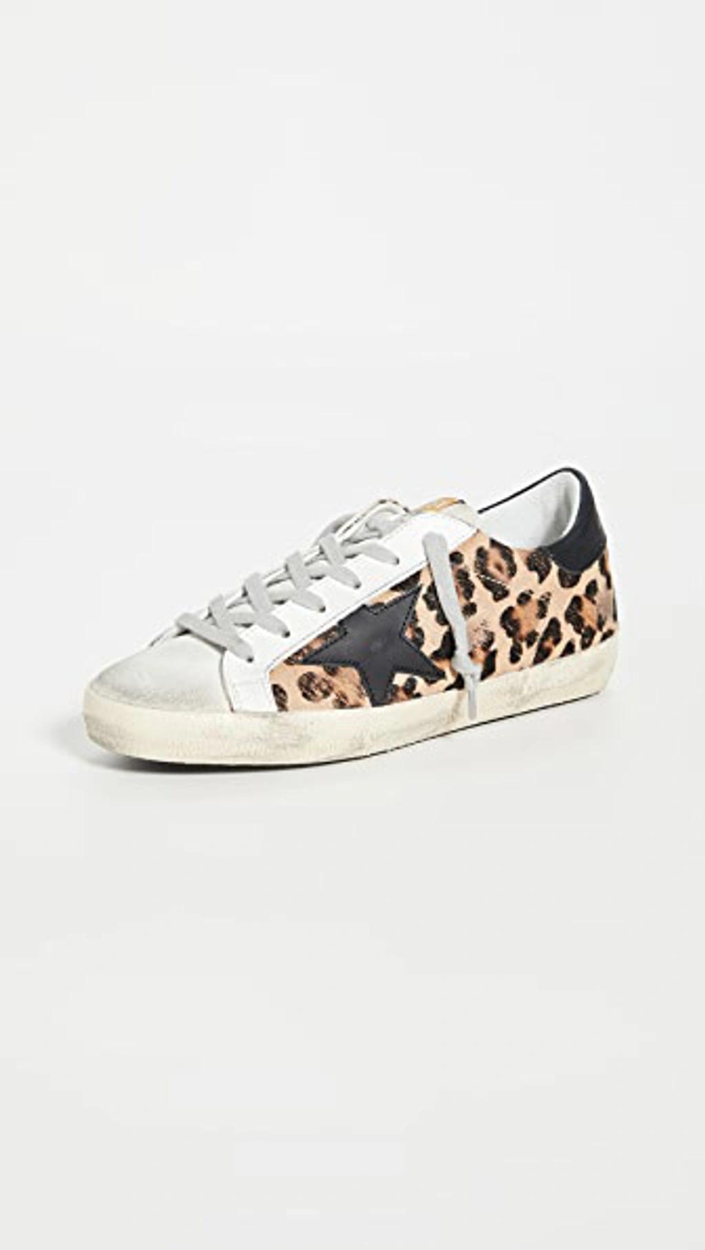 Superstar Distressed Leather And Calf Hair Sneakers In Multi-colour Product Image