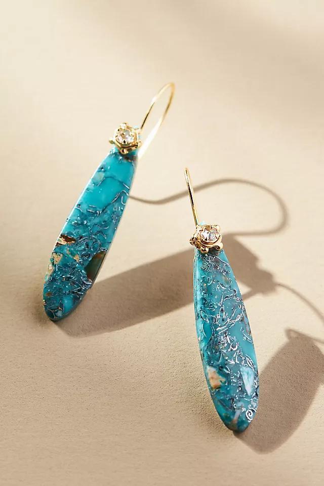 Oblong Stone Drop Earrings Product Image