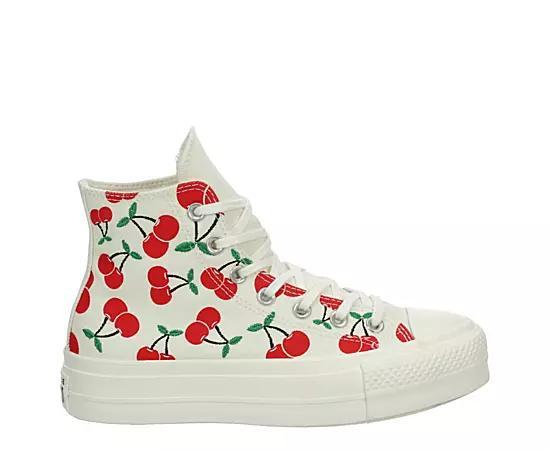 Converse Womens Converse Chuck Taylor All Star Lift Hi - Womens Basketball Shoes Green/Egret/Red Product Image