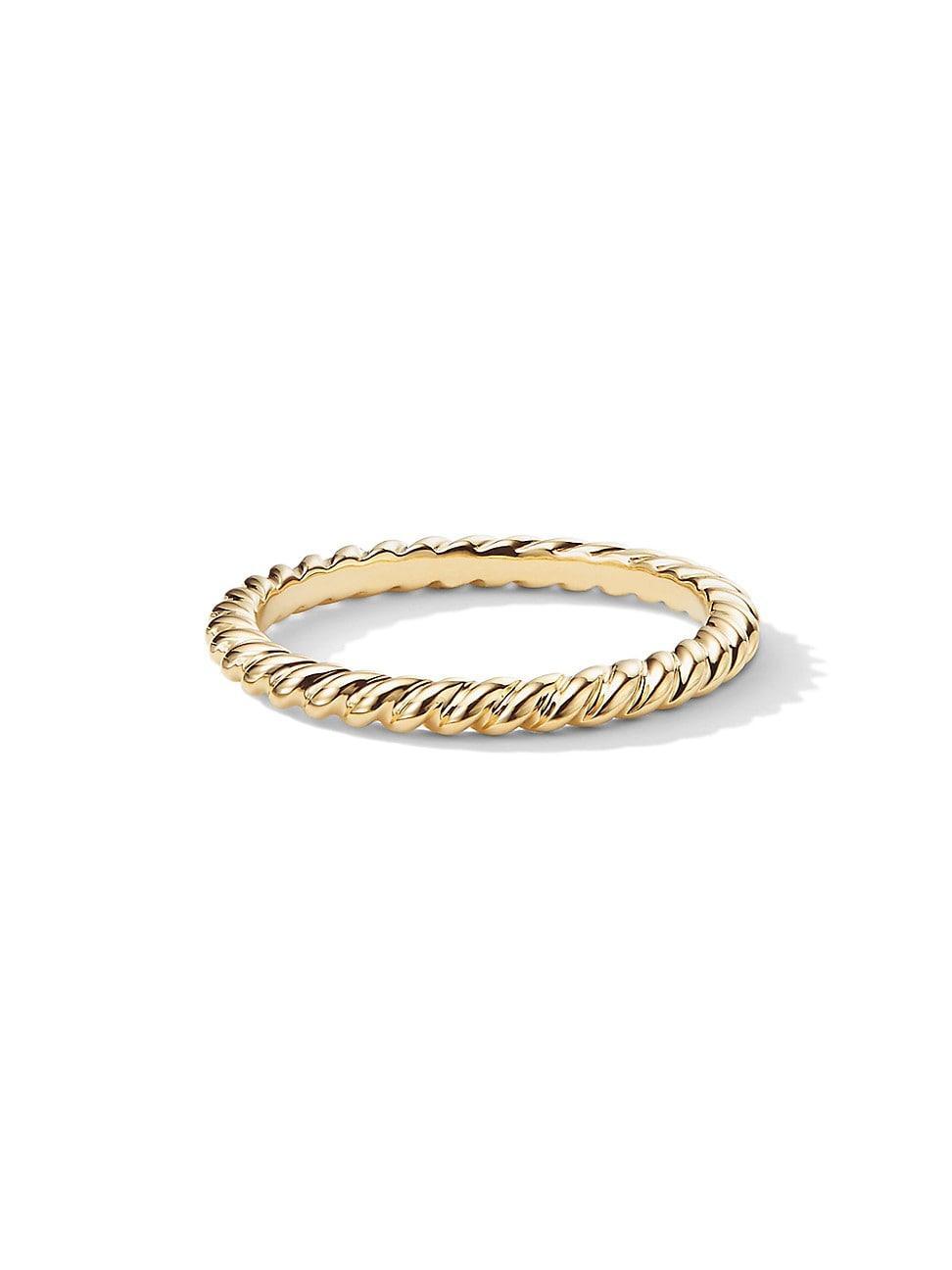 Womens Cable Band Ring in 18K Yellow Gold, 2MM Product Image