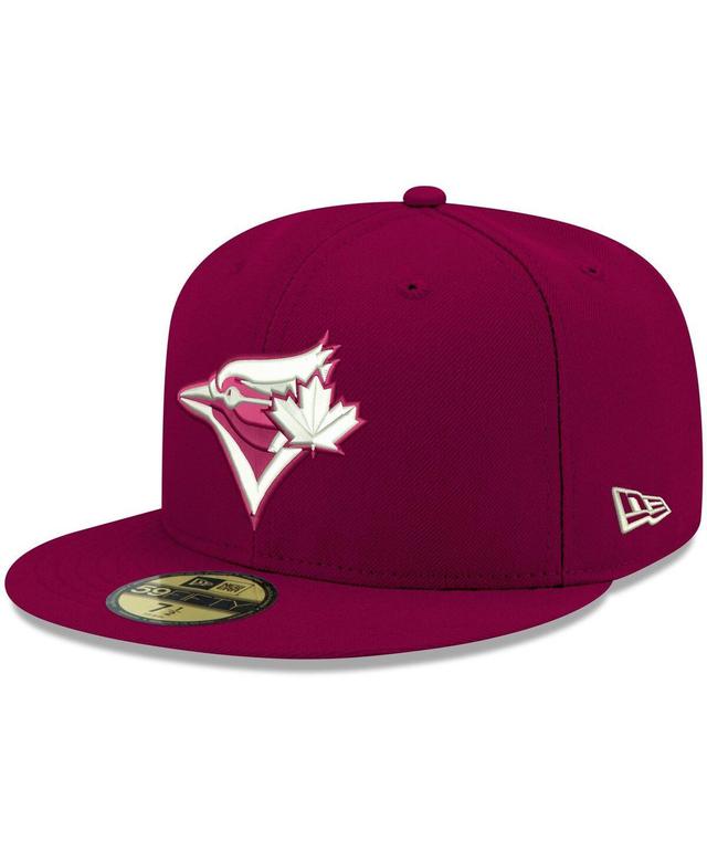 Mens New Era Cardinal Toronto Blue Jays Logo White 59FIFTY Fitted Hat Product Image