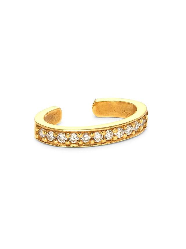 Womens 18K Yellow Gold & Diamond Single Ear Cuff Product Image