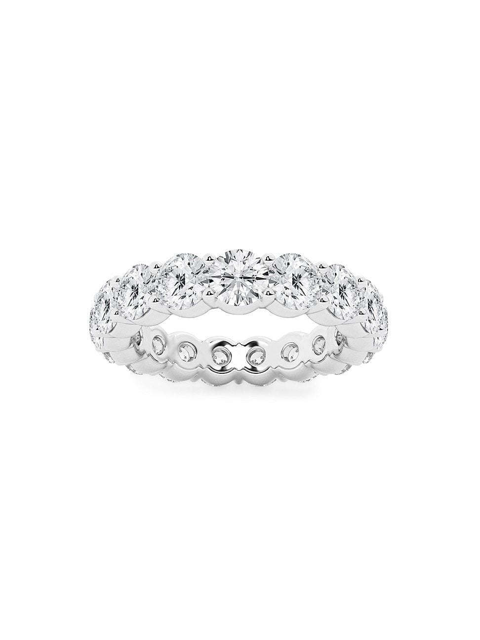 Womens 14K White Gold & Round Lab-Grown Diamond Shared-Prong Eternity Band/1.00-5.00 TCW Product Image