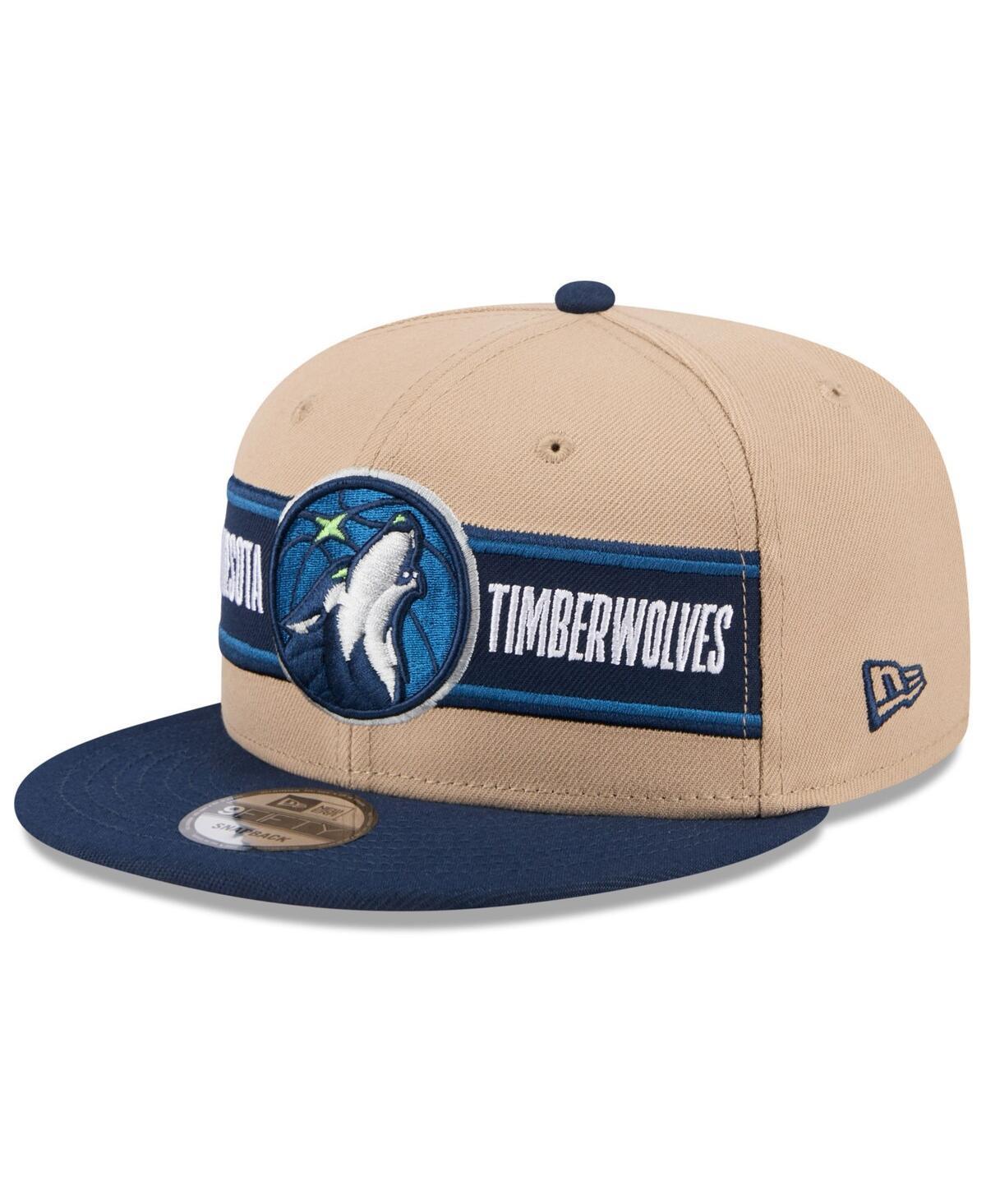 New Era Mens Tan Minnesota Timberwolves 2024 Nba Draft 9FIFTY Snapback Hat - Tan, Navy Product Image