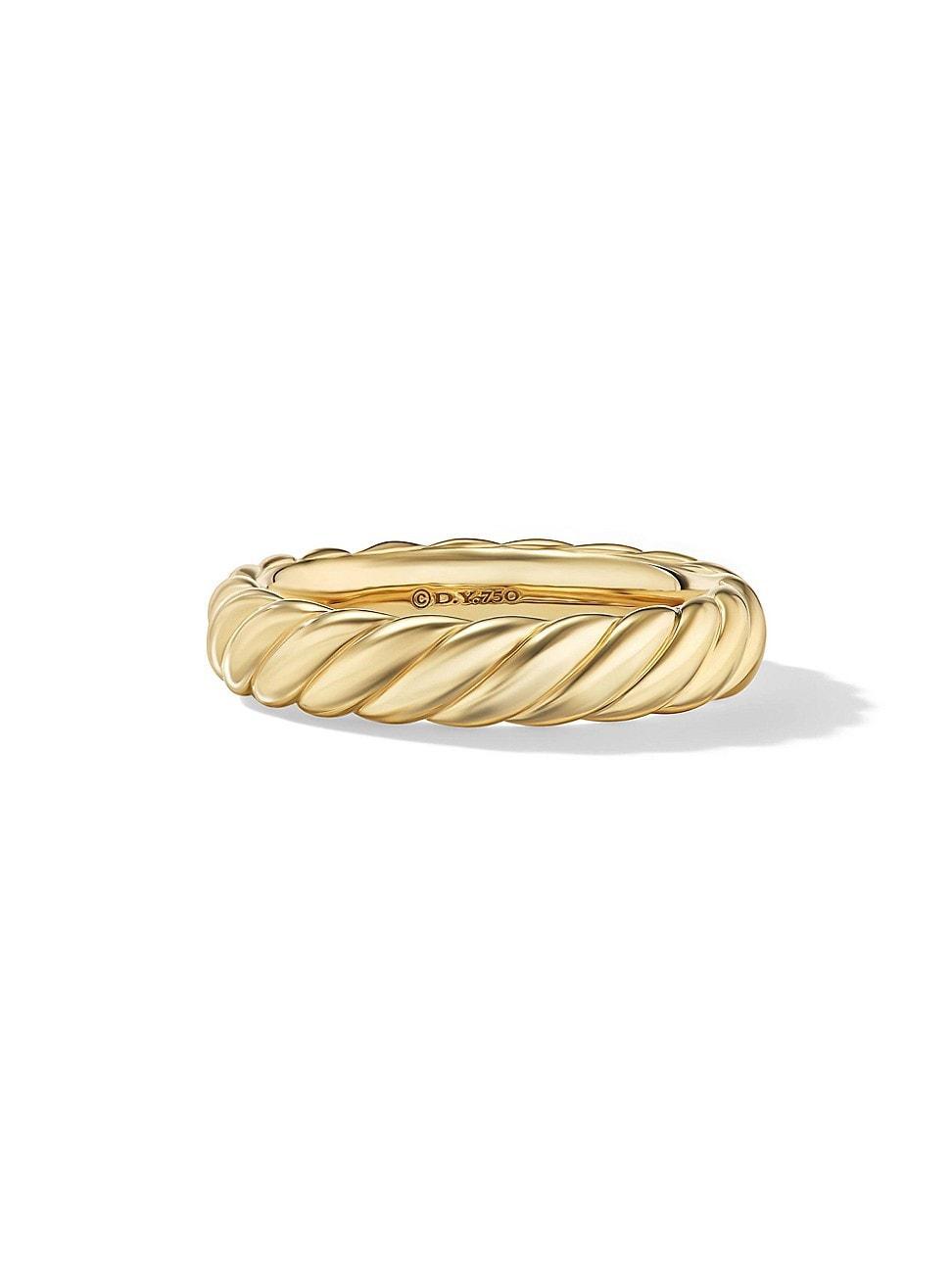 Womens Sculpted Cable Band Ring In 18K Yellow Gold Product Image