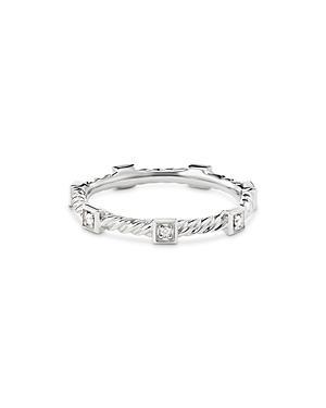 Womens Cable Collectibles 18K White Gold Diamond Stack Band Ring Product Image