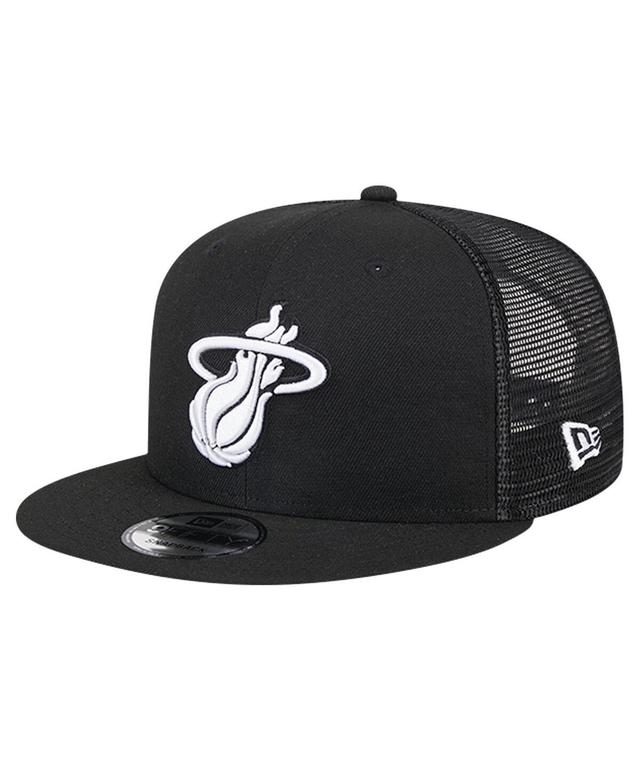 Mens New Era Miami Heat Evergreen 9FIFTY Trucker Snapback Hat Product Image