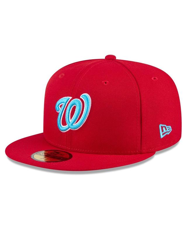 New Era Mens Red Washington Nationals 2024 Fathers Day 59FIFTY Fitted Hat Product Image