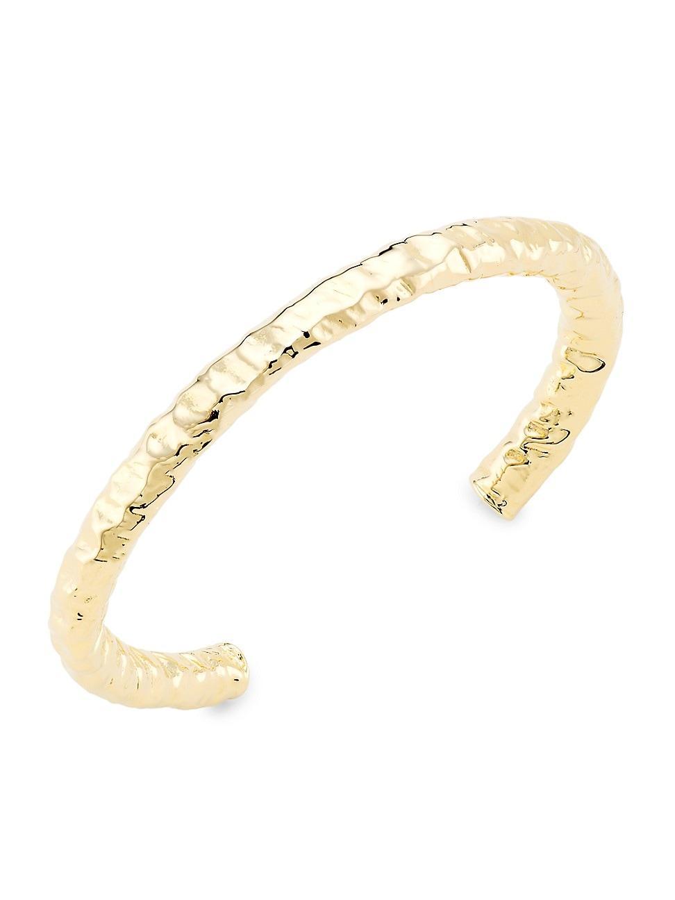 Womens Maeve Petite Hammered 10K Gold-Plated Bracelet Cuff Product Image