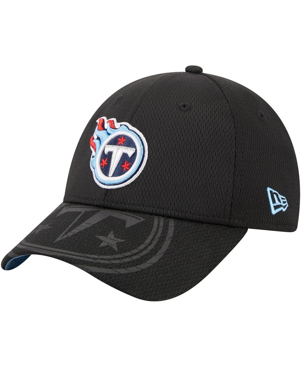 New Era Mens Black Tennessee Titans Top Visor 9FORTY Adjustable Hat Product Image