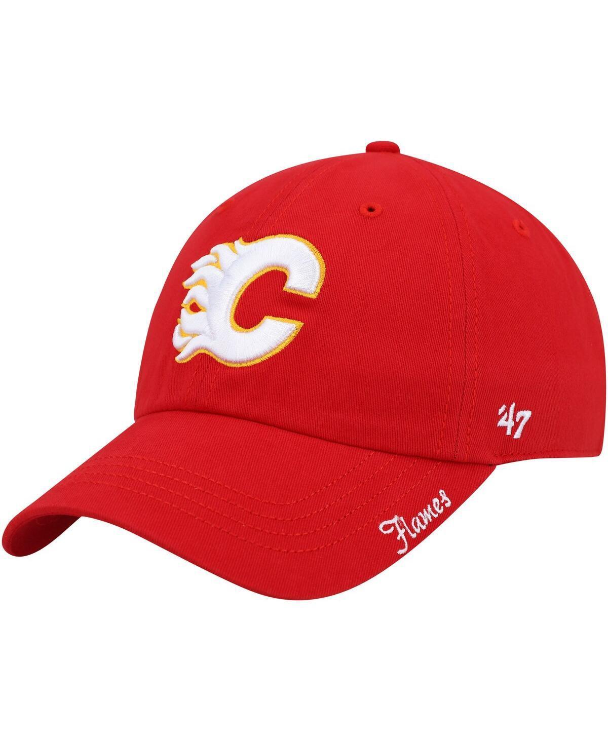 Womens 47 Red Calgary Flames Team Miata Clean Up Adjustable Hat Product Image