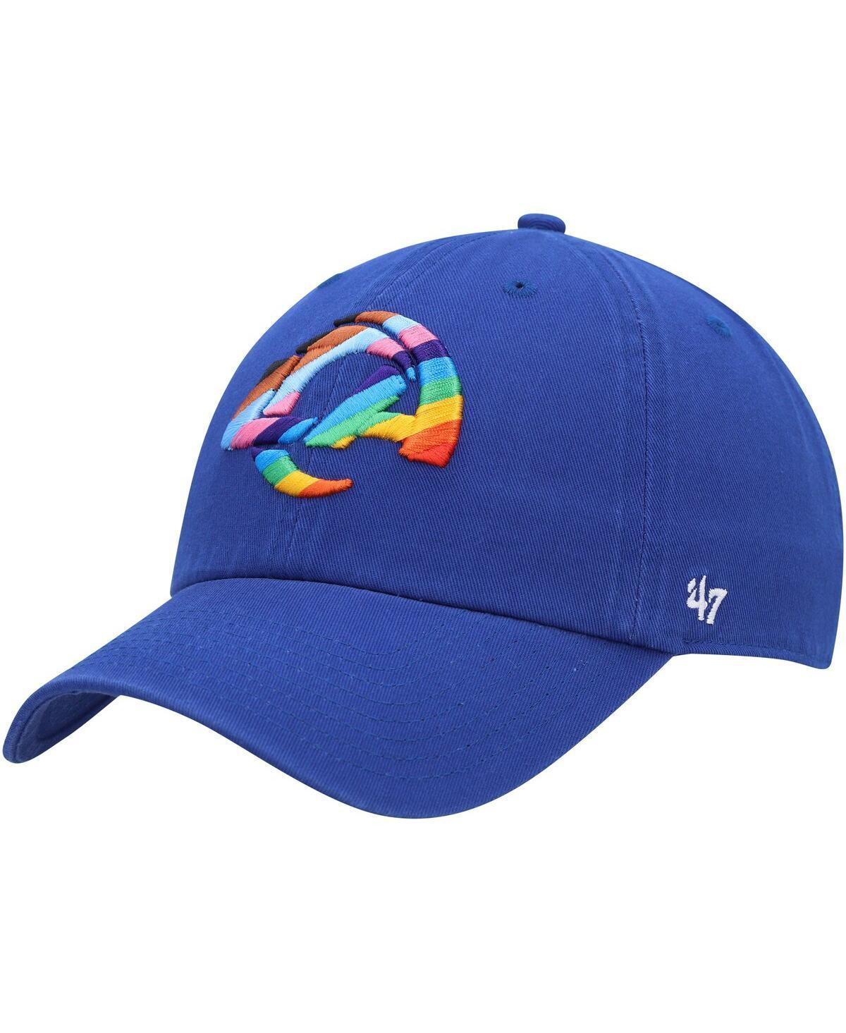 Mens 47 Brand Royal Los Angeles Rams Pride Clean Up Adjustable Hat Product Image