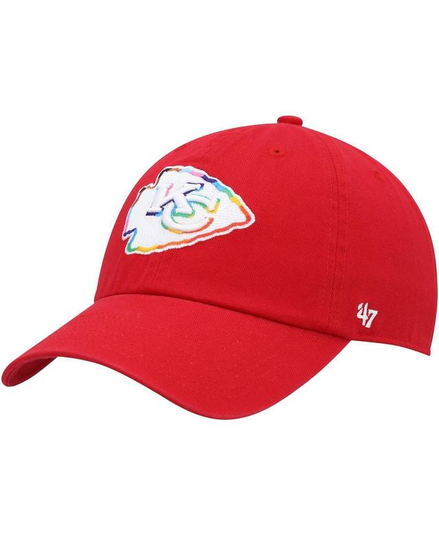 Mens 47 Brand Red Kansas City Chiefs Pride Clean Up Adjustable Hat Product Image