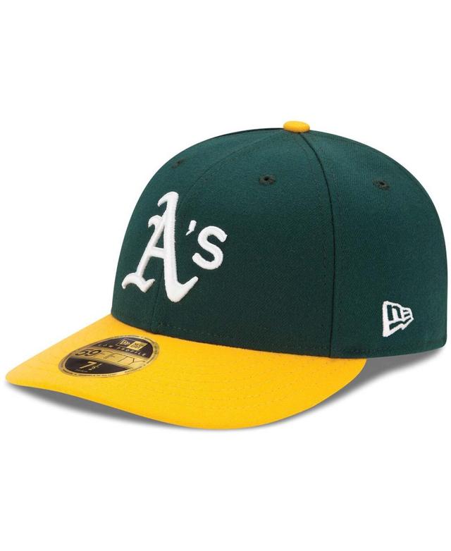 Mens New Era /Yellow Oakland Athletics Home Authentic Collection On-Field Low Profile 59FIFTY Fitted Hat Product Image