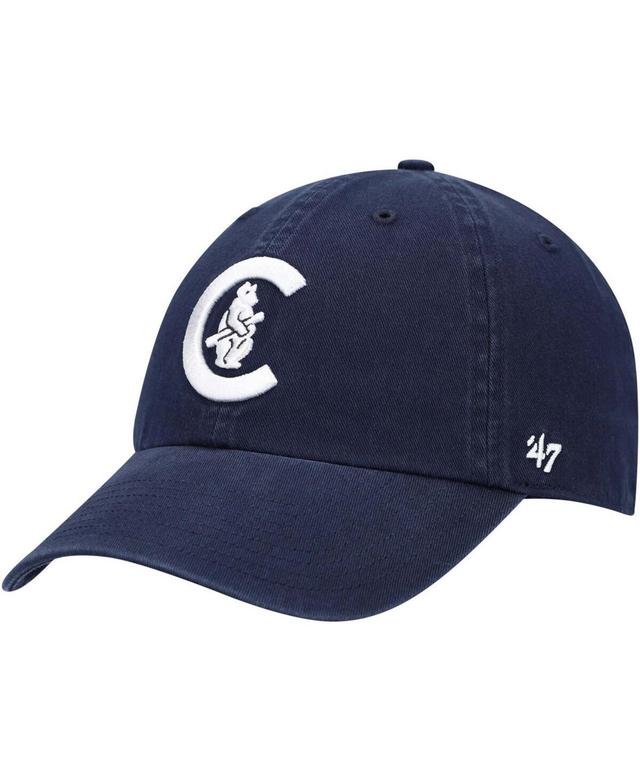 47 Brand Mens Chicago Cubs C Bear Logo Cooperstown Collection Clean Up Adjustable Cap Product Image