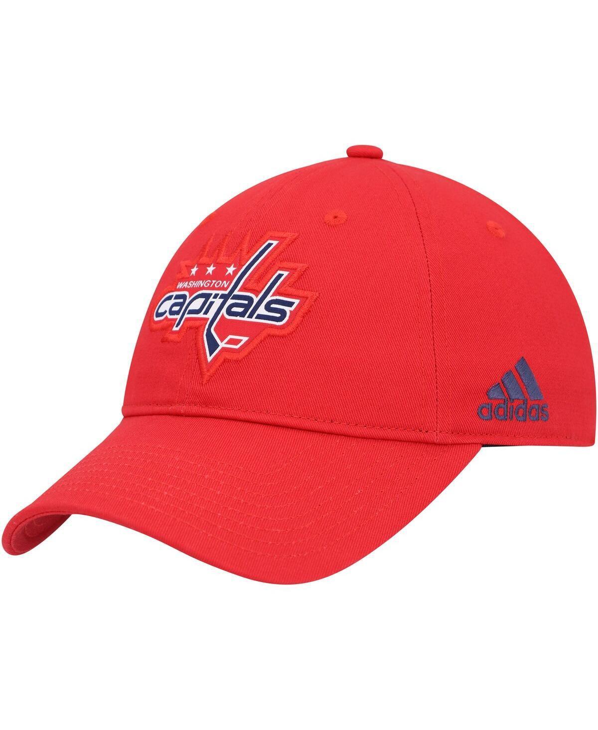 Mens adidas Red Washington Capitals Primary Logo Slouch Adjustable Hat Product Image