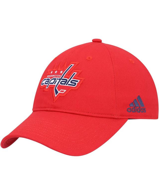 Mens adidas Red Washington Capitals Primary Logo Slouch Adjustable Hat Product Image