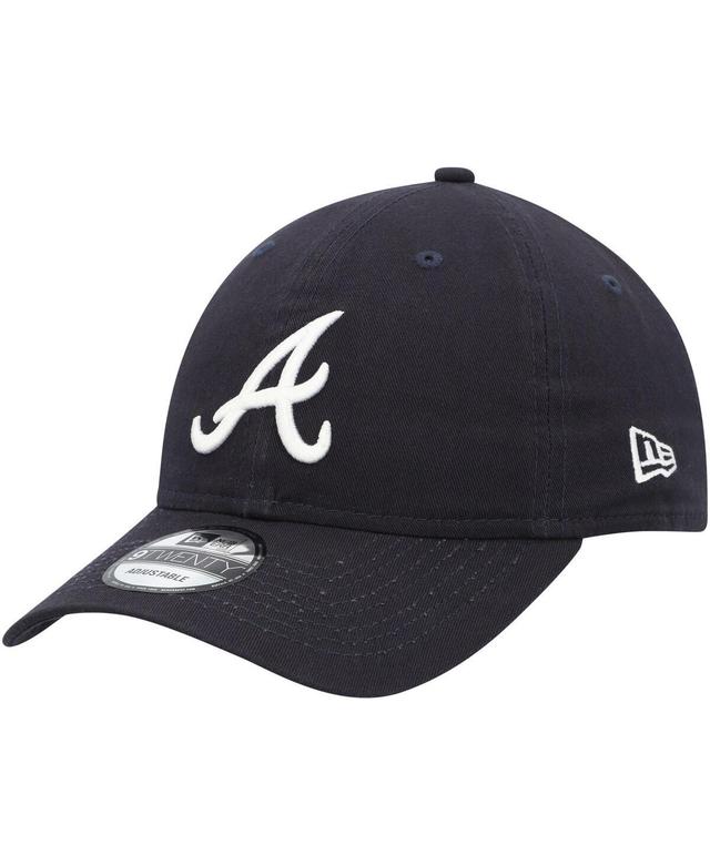 Mens New Era Navy Atlanta Braves Logo Replica Core Classic 9TWENTY Adjustable Hat Product Image