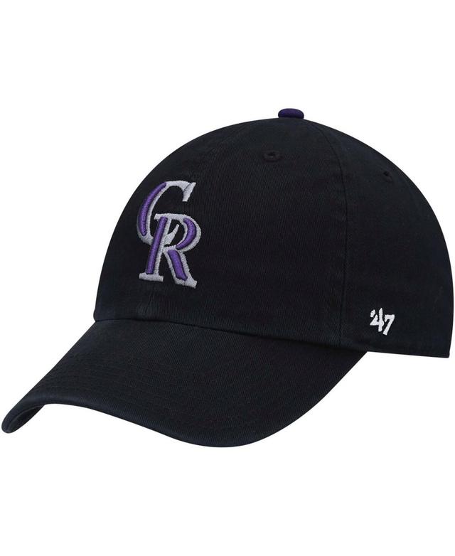 Boys Black Colorado Rockies Team Logo Clean Up Adjustable Hat Product Image