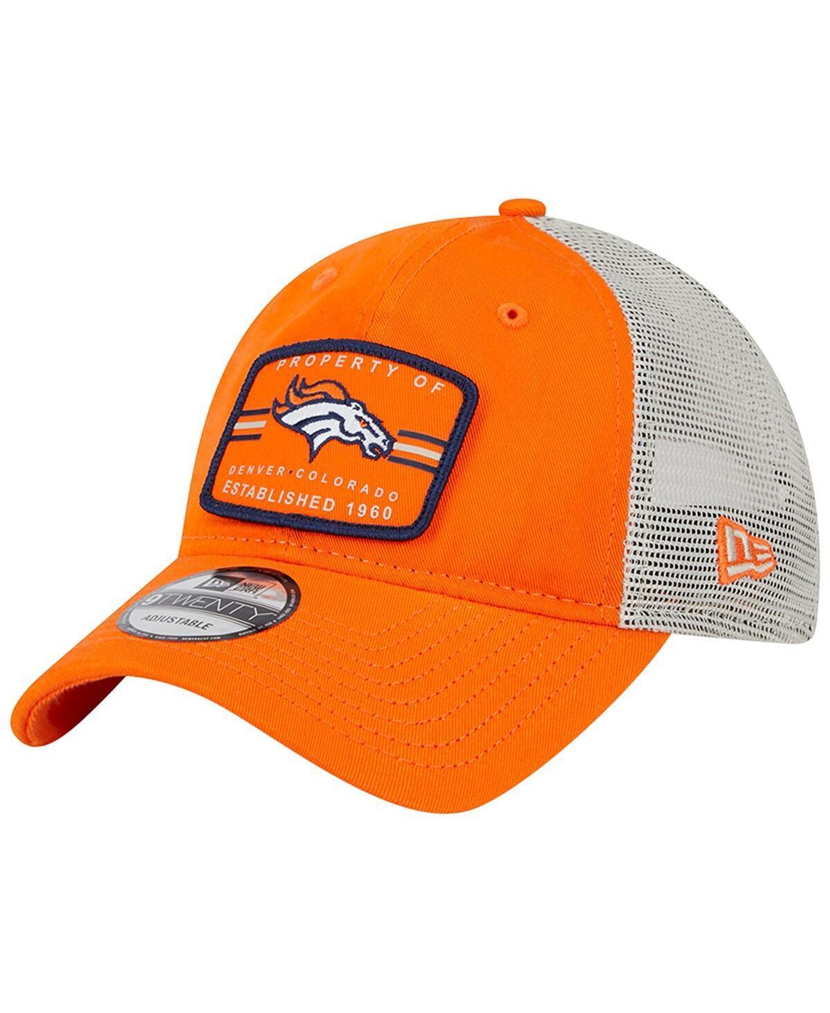 Mens New Era Orange Denver Broncos Property Trucker 9TWENTY Snapback Hat Product Image