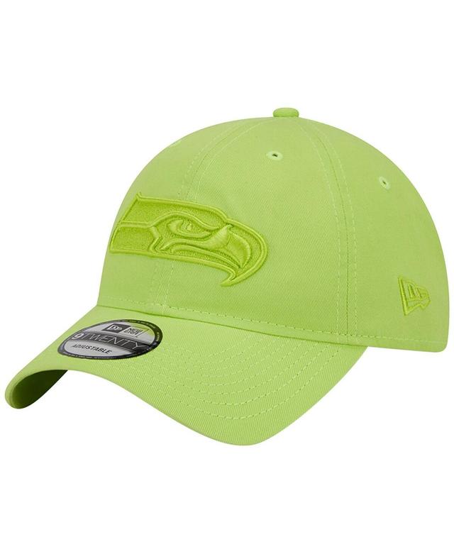 Men's New Era Neon Green Seattle Seahawks Core Classic 2.0 Brights 9TWENTY Adjustable Hat Product Image