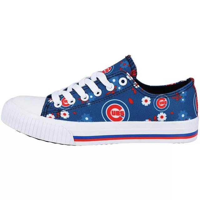 Womens FOCO Royal Chicago Cubs Flower Canvas Allover Shoes Product Image