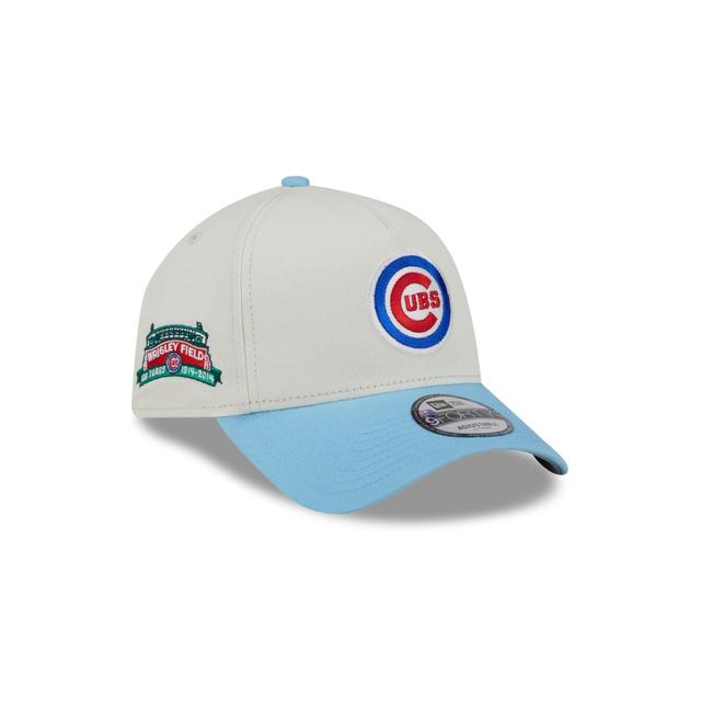 Chicago Cubs Chrome White 9FORTY A-Frame Snapback Hat Male Product Image