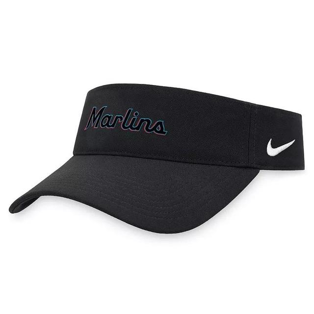 Mens Nike Miami Marlins Wordmark Performance Adjustable Visor Product Image