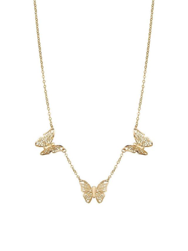 Womens 14K Yellow Gold Social Butterfly Necklace Product Image