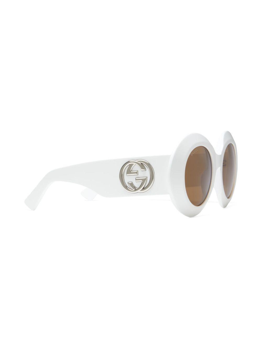 Interlocking G Round-frame Sunglasses In White Product Image