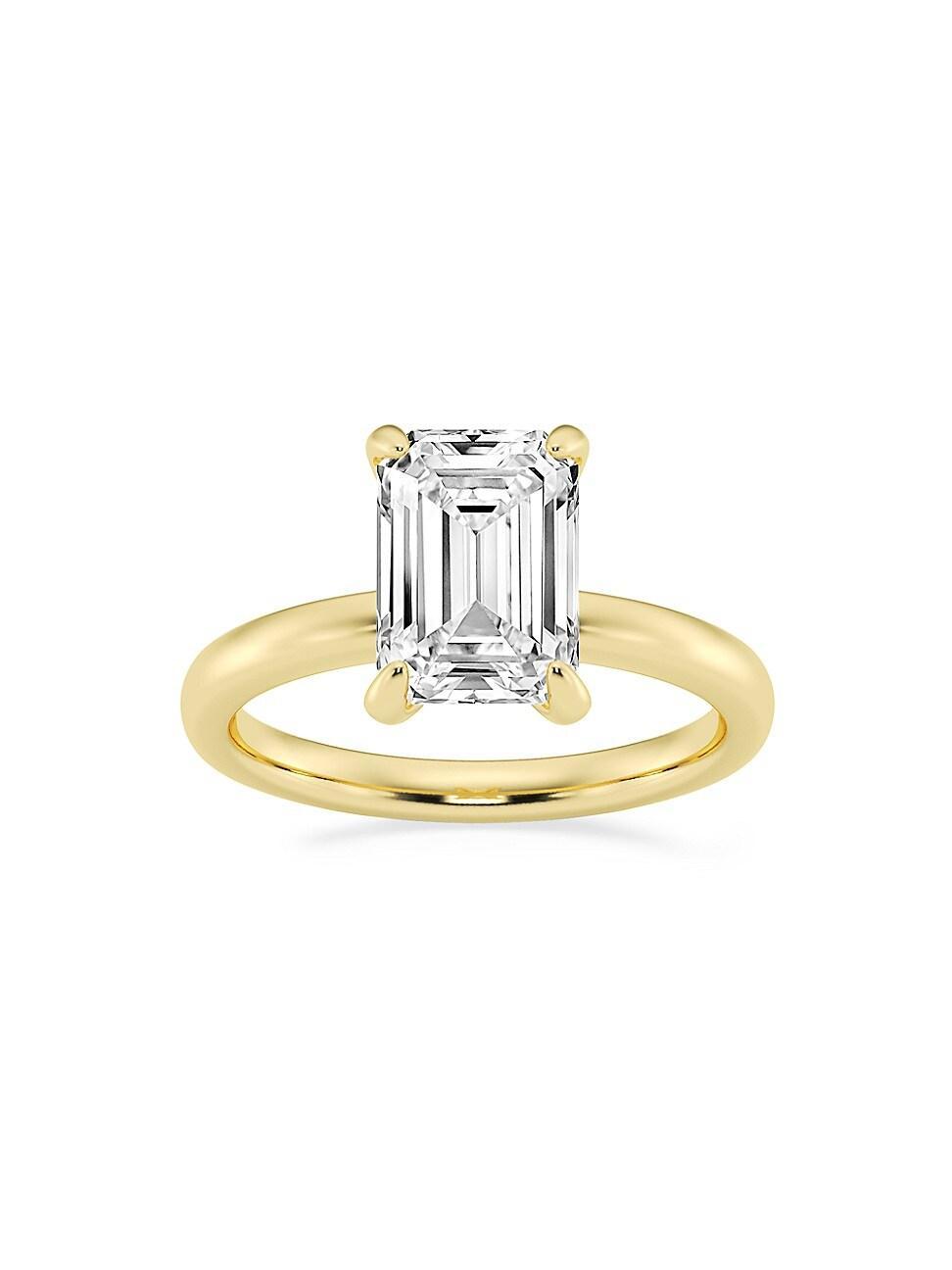 Womens 14K Yellow Gold & Emerald-Cut Lab-Grown Diamond Solitaire Ring/0.50-5.00 TCW Product Image