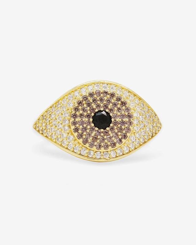 Black Evil Eye Ring - Gold|Black Diamondettes Product Image