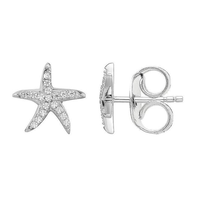 Sophie Miller Brilliant Embers Sterling Silver Cubic Zirconia Starfish Earrings, Womens Product Image