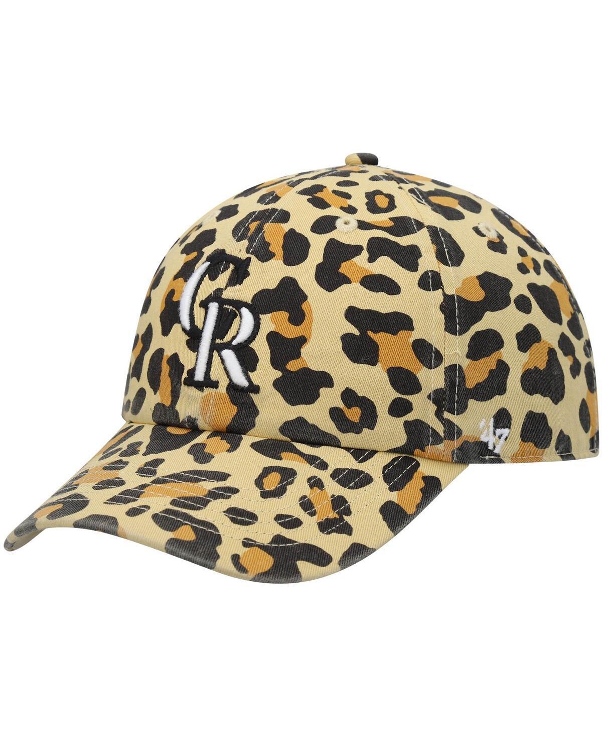 Womens 47 Colorado Rockies Tan Cheetah Clean Up Adjustable Hat Product Image