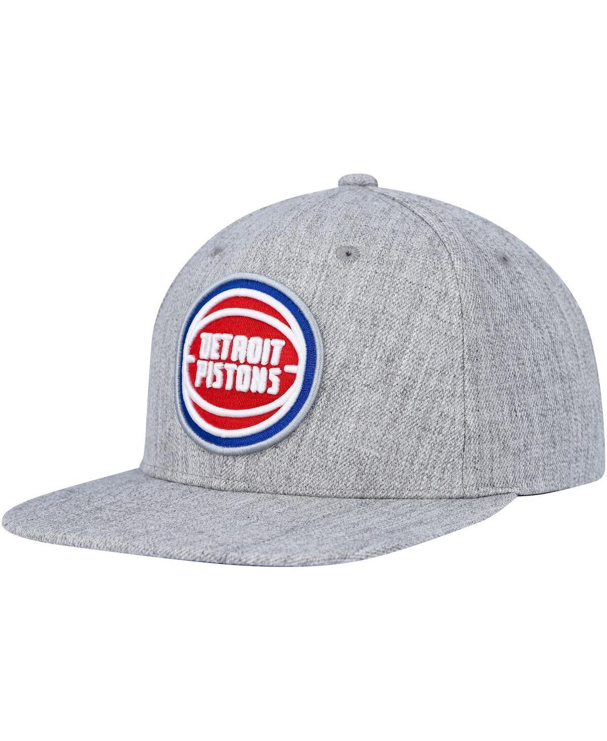 Mens Mitchell & Ness Heather Gray Detroit Pistons Hardwood Classics 2.0 Snapback Hat Product Image