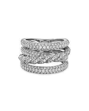 Womens Pavflex 4-Row Ring In 18K White Gold With Diamonds Product Image