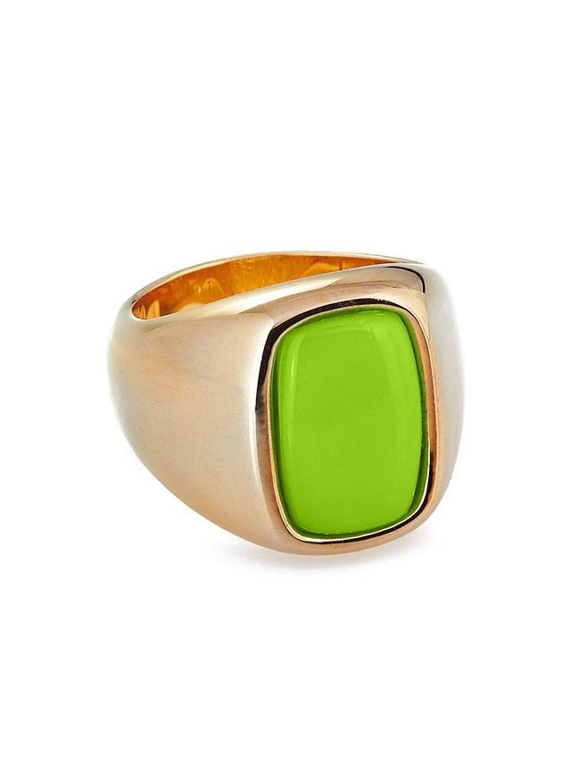 Womens Toy 18K-Gold-Plated & Resin Small Signet Ring Product Image