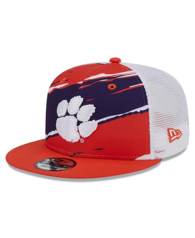 Mens New Era Clemson Tigers Tear Trucker 9FIFTY Snapback Hat Product Image