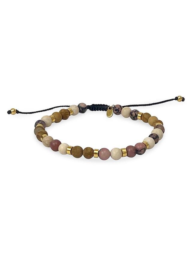 Mens Multi-Stone & Sterling Silver Bracelet Product Image