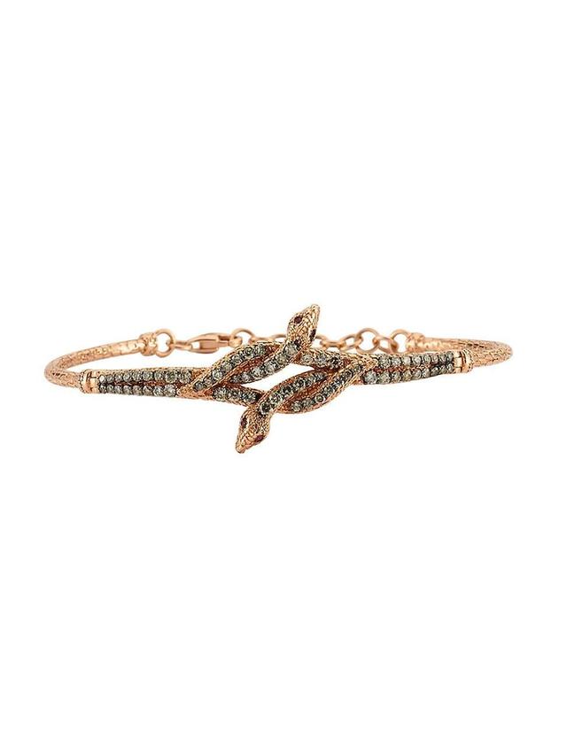 Womens Eve Kundalini 18K Rose Gold, 0.89 TCW Diamond & Ruby Snake Bracelet Product Image