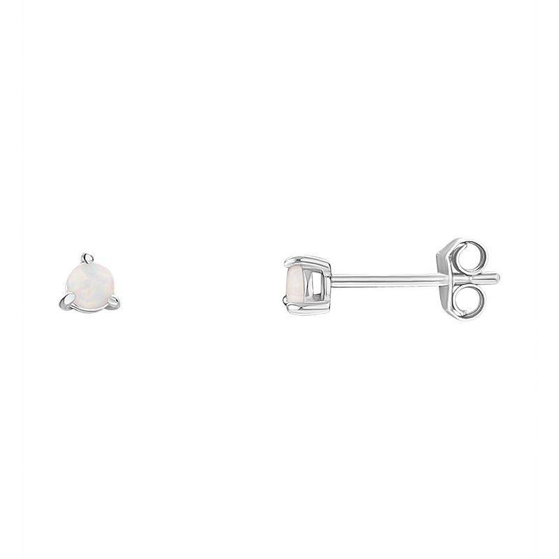 PRIMROSE Sterling Silver White Opal Stud Earrings, Womens, Grey Product Image