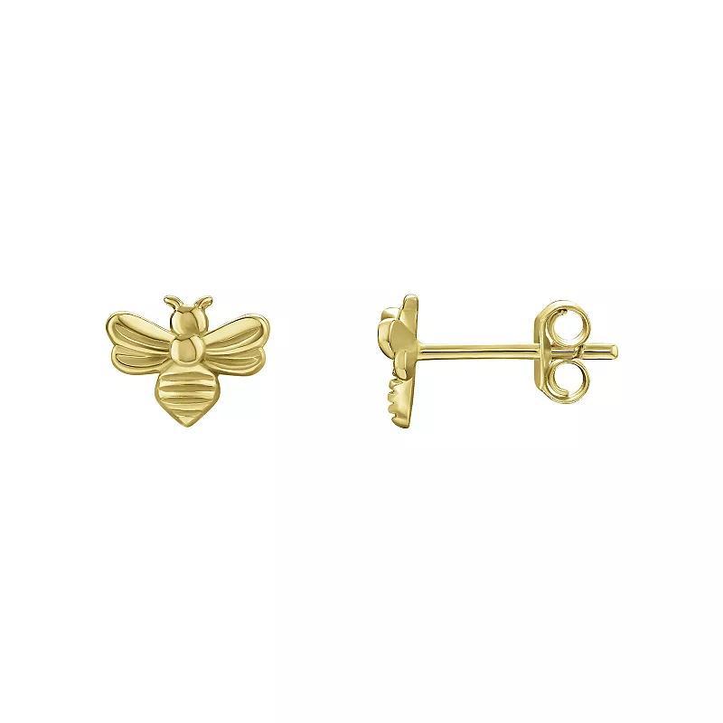 PRIMROSE Sterling Silver Bee Stud Earrings, Womens, Gold Tone Product Image