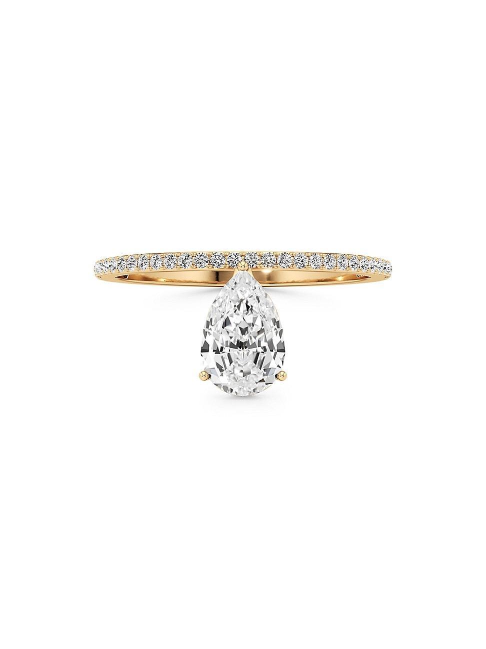 Womens Tear 18K Yellow Gold & 1.20 TCW Lab-Grown Diamond Ring Product Image