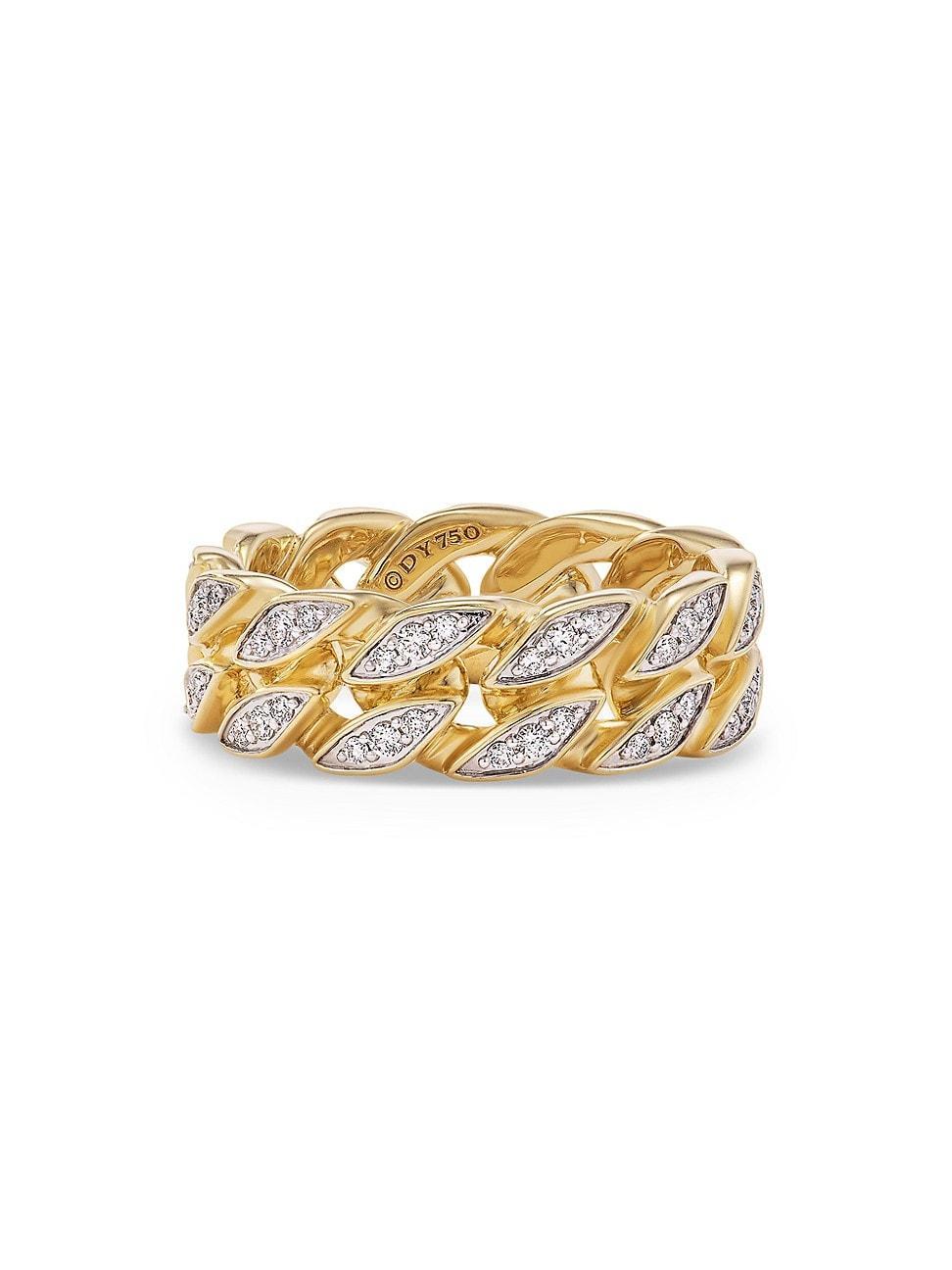 Mens Curb Chain Band Ring in 18K Yellow Gold Product Image