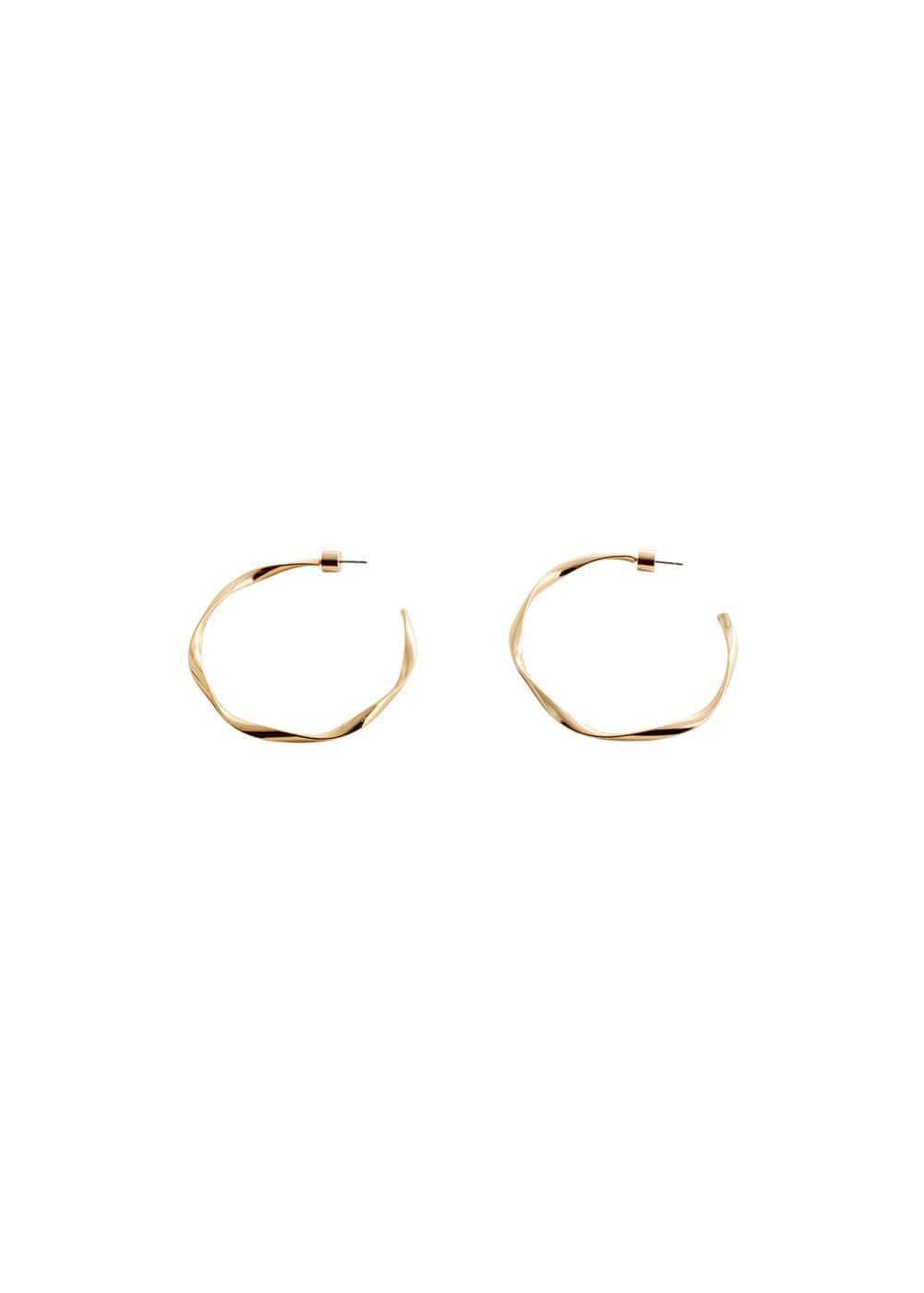 MANGO - Twisted hoop earrings - One size - Women Product Image