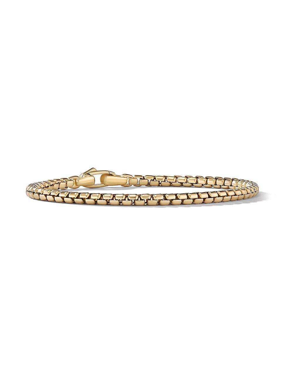 Mens Box Chain Bracelet in 18K Yellow Gold 3.4mm Product Image