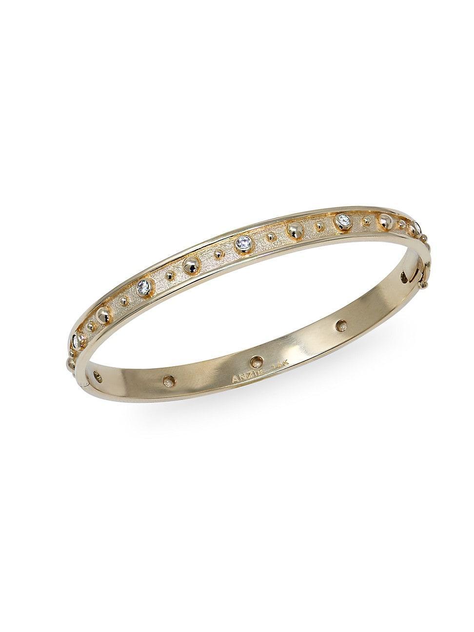 Womens Dew Drop 14K Yellow Gold & 0.30 TCW Diamond Bangle Product Image