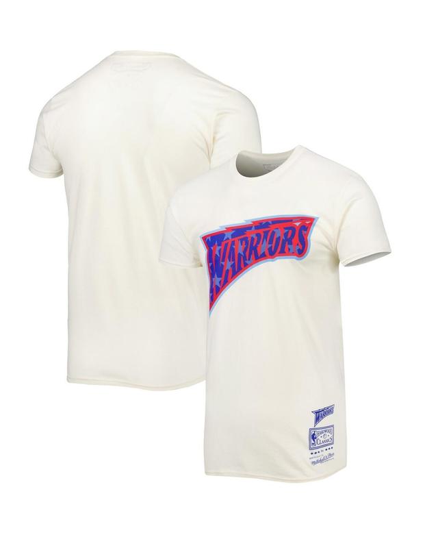 Mens Mitchell & Ness Cream Golden State Warriors Hardwood Classics Americana Freedom T-Shirt Product Image