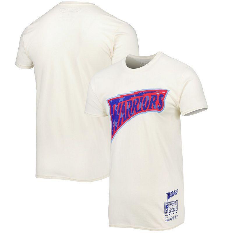 Mens Mitchell & Ness Cream Golden State Warriors Hardwood Classics Americana Freedom T-Shirt Product Image